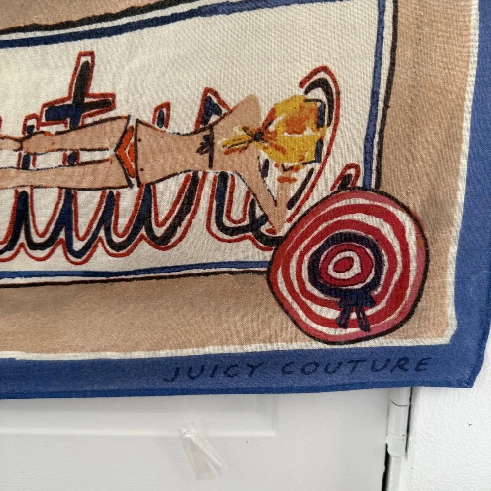 Juicy Couture Scarf Womens Multicolor Chiffon Square A Place In The Sun Beach
